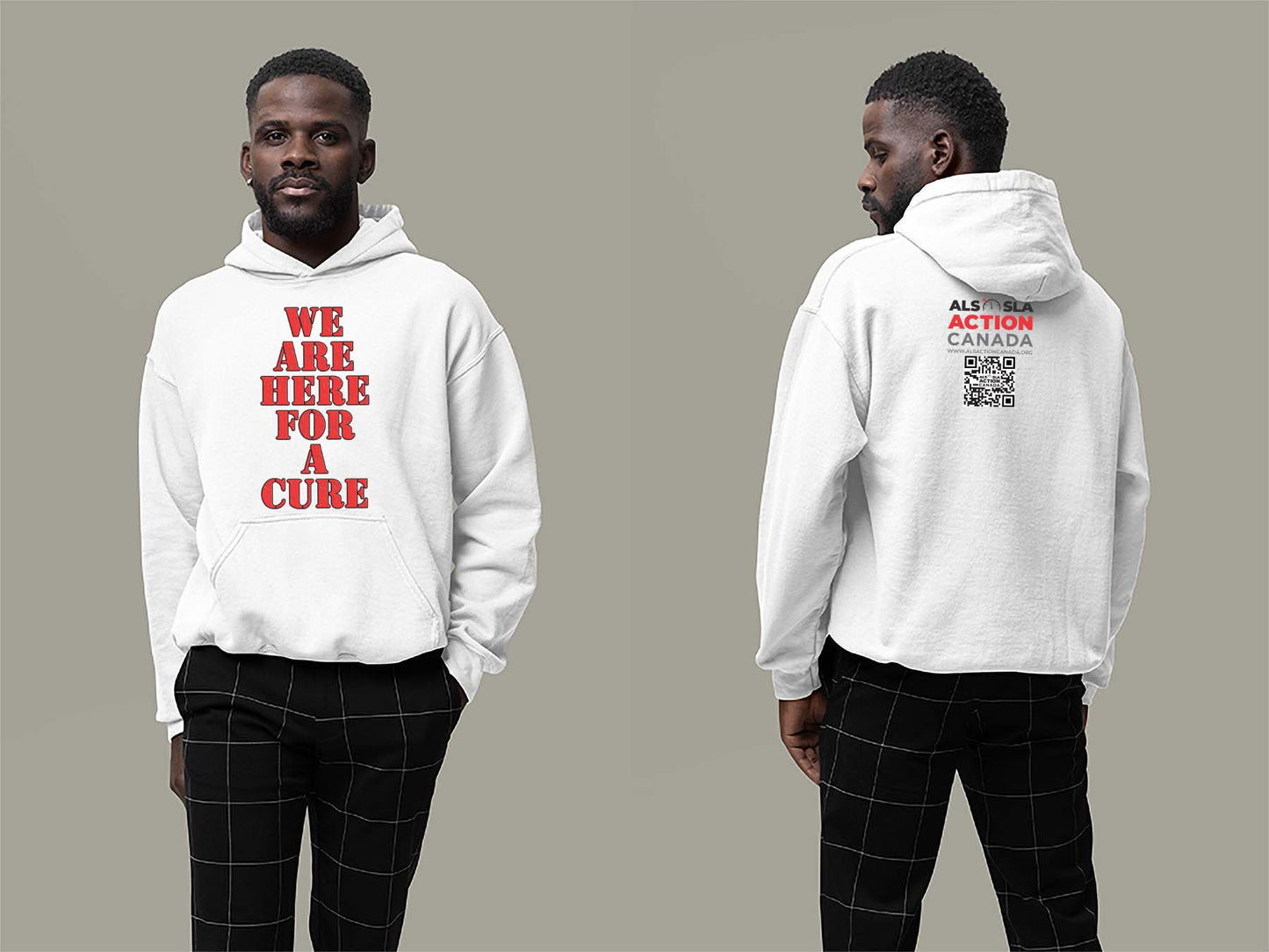 ALS Action Canada We are Here for a Cure Hoodie Small White