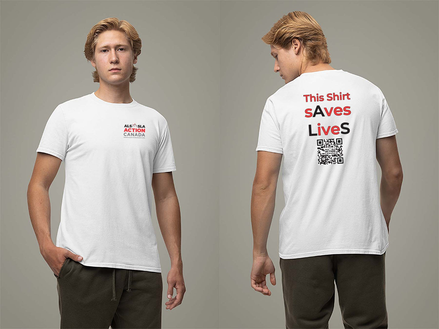 ALS Action Canada Saves Lives T-Shirt Small White
