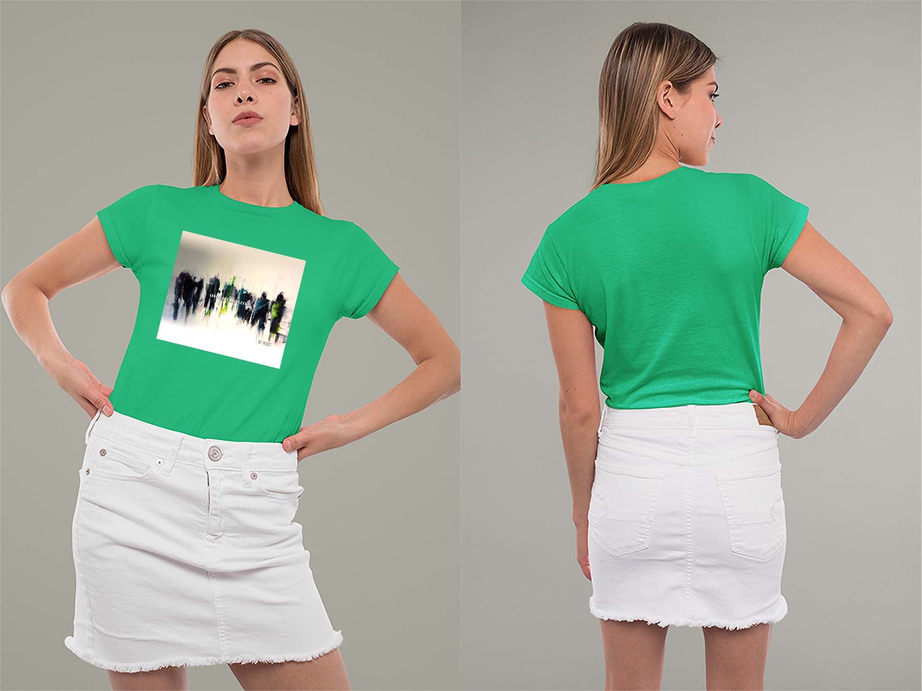 Art Project Ladies Crew (Round) Neck Shirt Small Irish Green