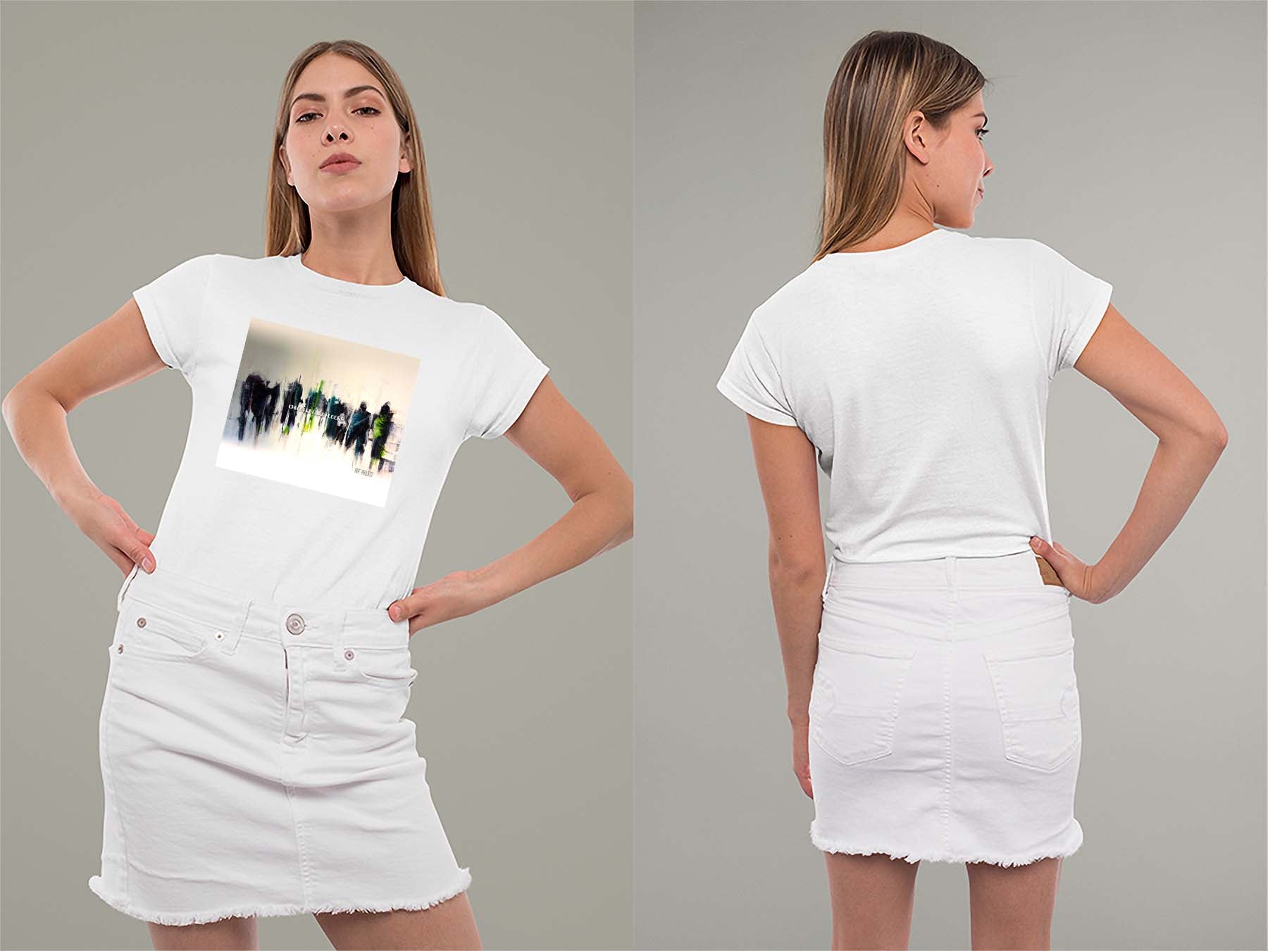 Art Project Ladies Crew (Round) Neck Shirt Small White