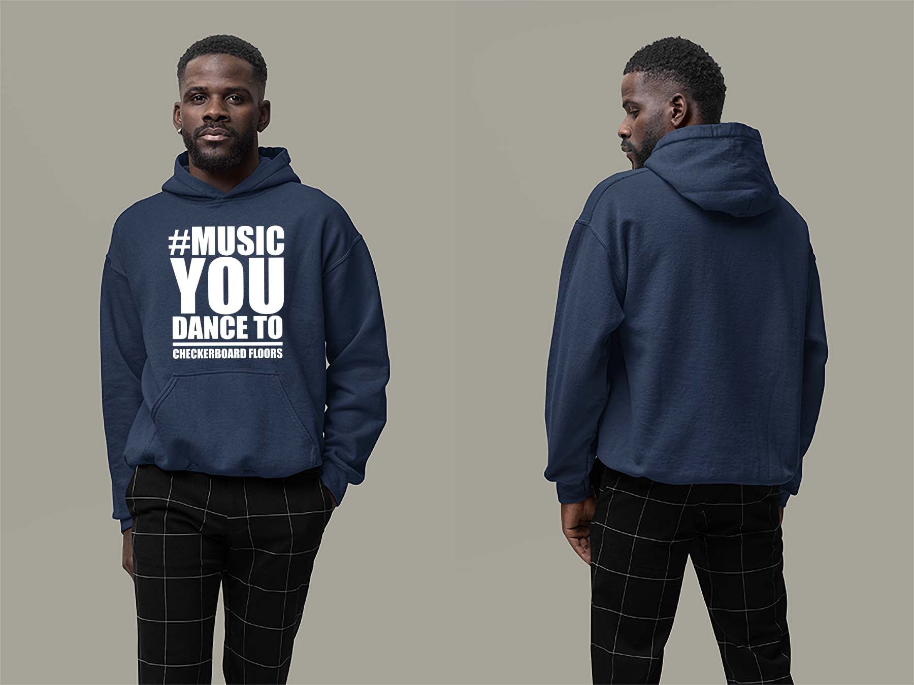 Music You Dance To Hoodie Small Navy