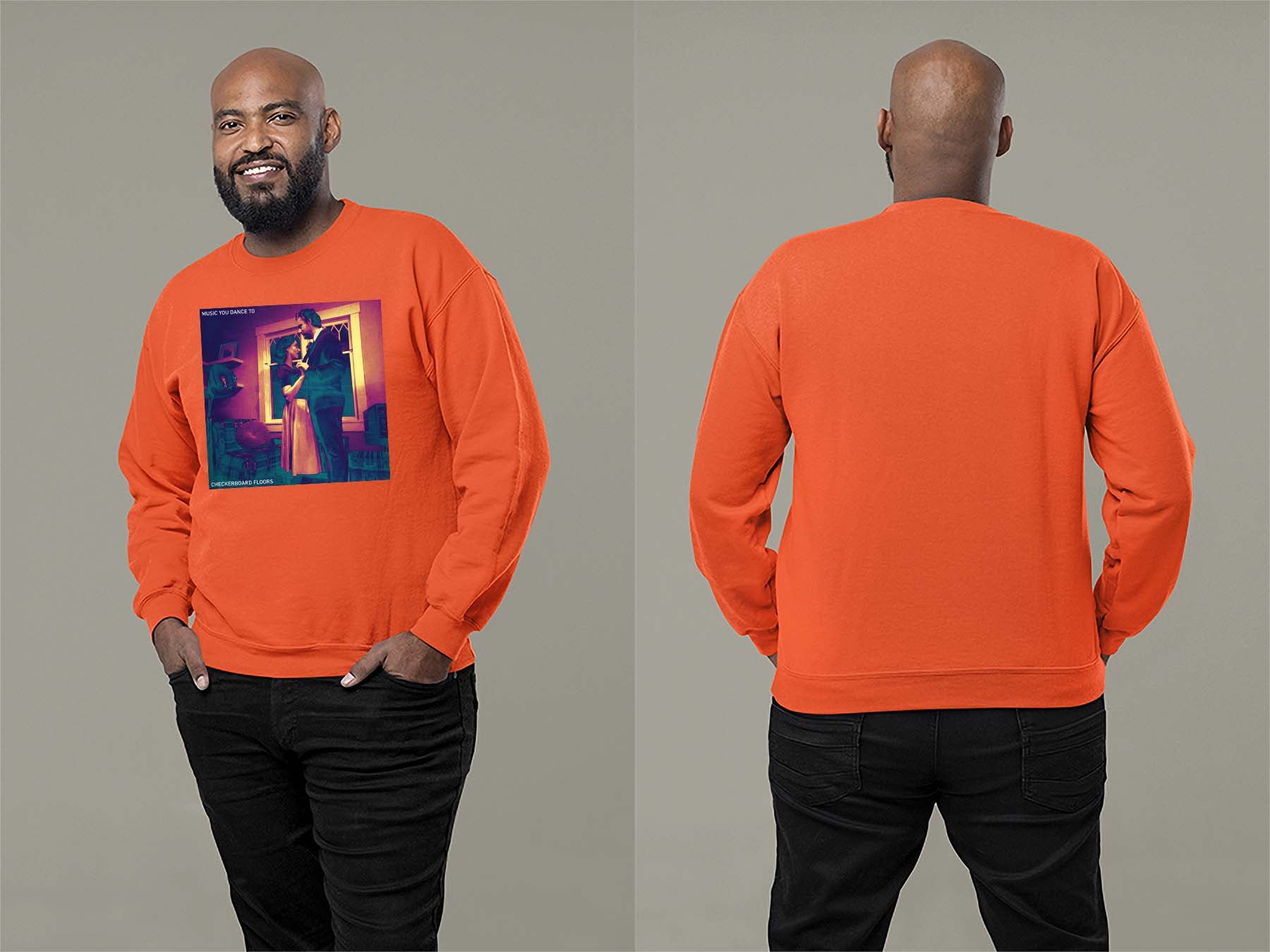 Music You Dance To Cover Sweatshirt Small Orange