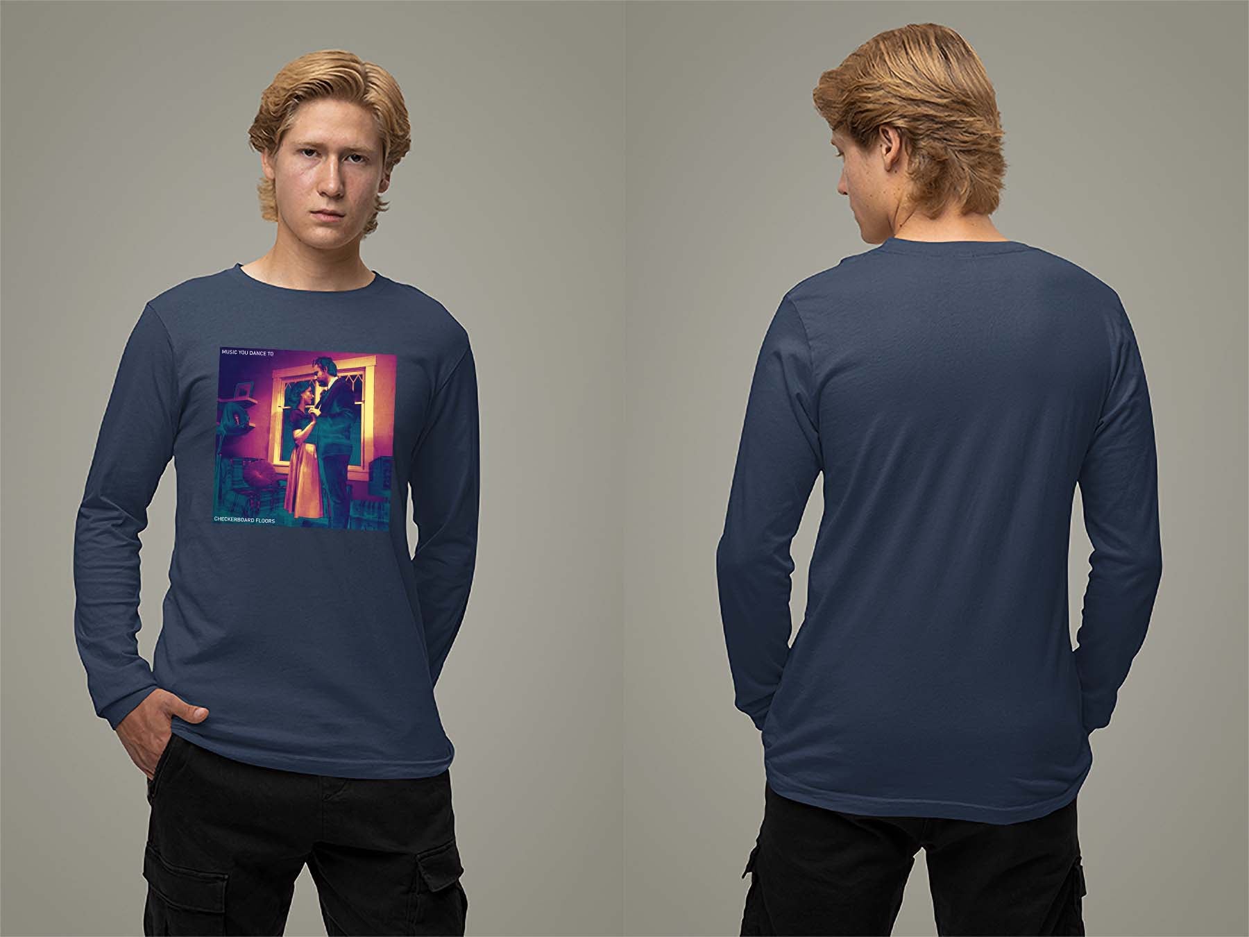 Music You Dance To Cover Long Sleeve Small Navy