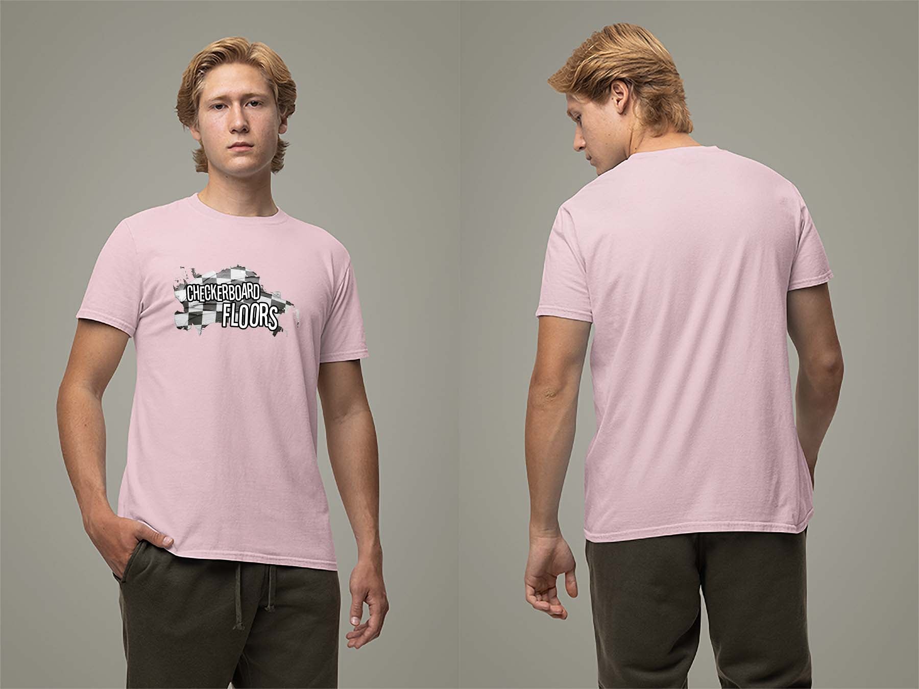 Painted Map T-Shirt Small Light Pink