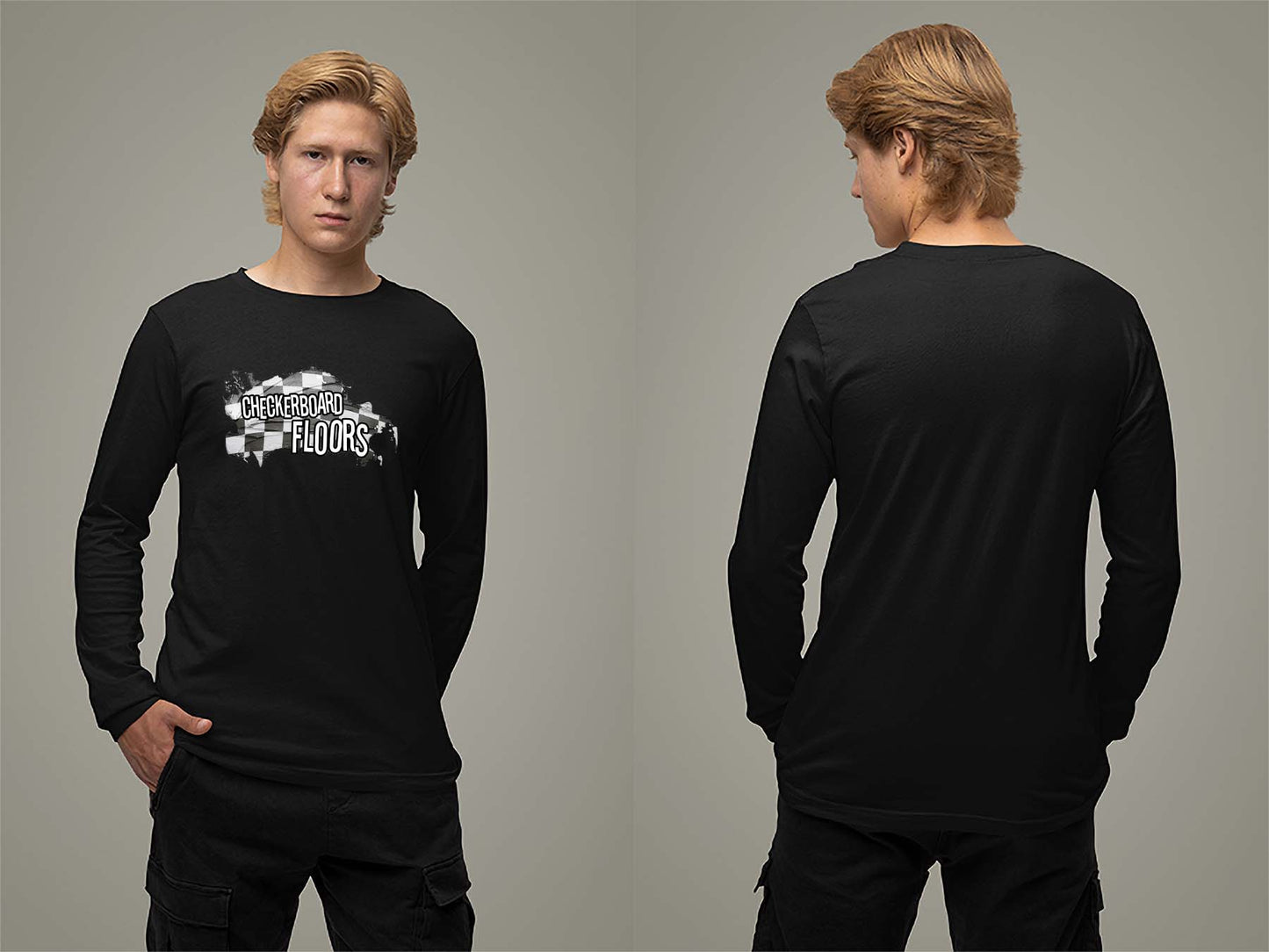 Painted Map Long Sleeve Small Black