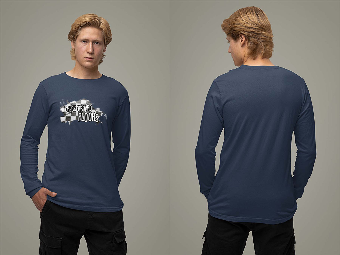 Painted Map Long Sleeve Small Navy