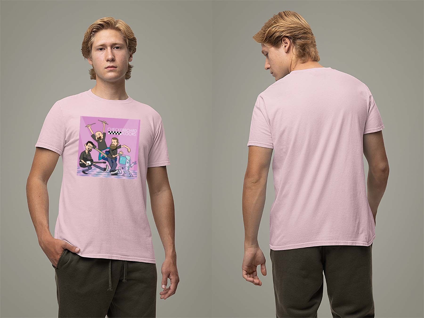 Band Cartoon '23 T-Shirt Small Light Pink