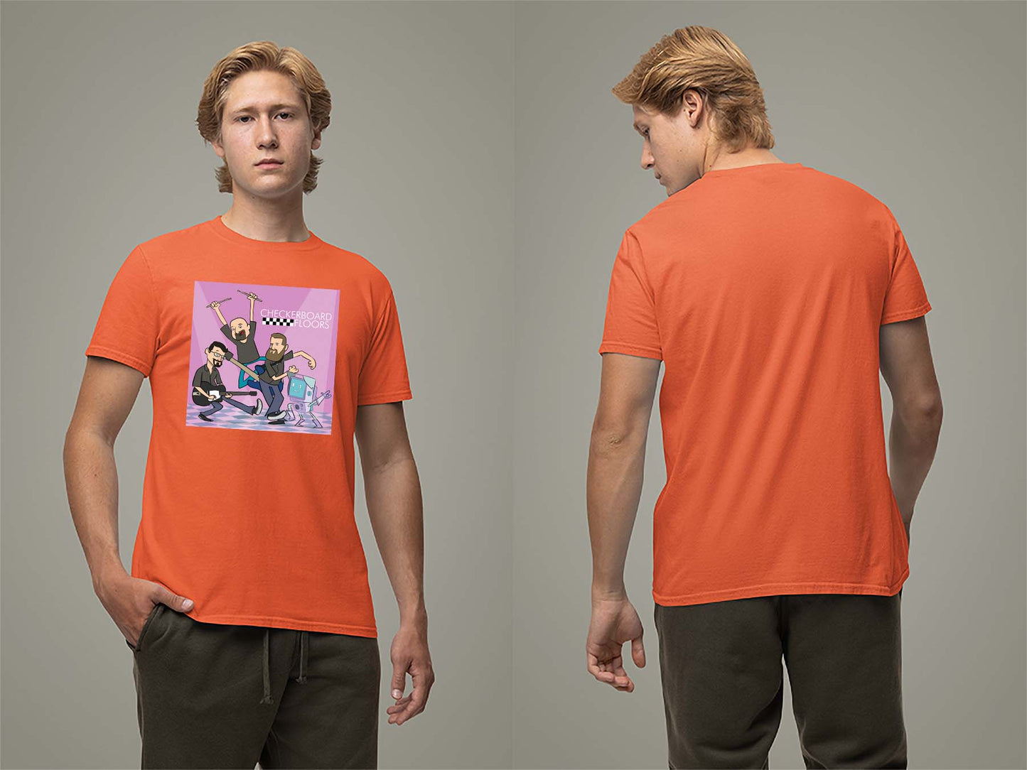 Band Cartoon '23 T-Shirt Small Orange