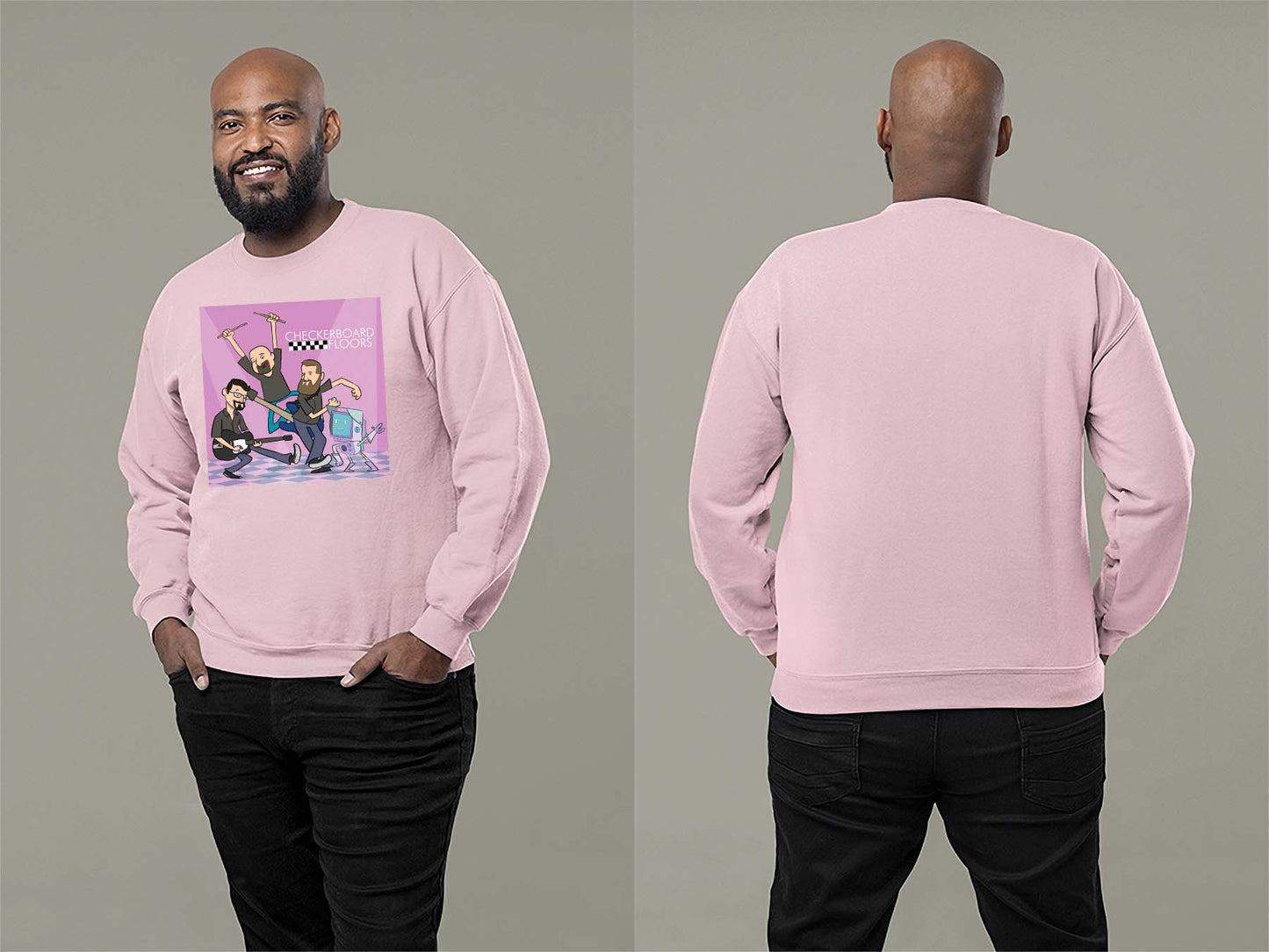 Band Cartoon '23 Sweatshirt Small Light Pink