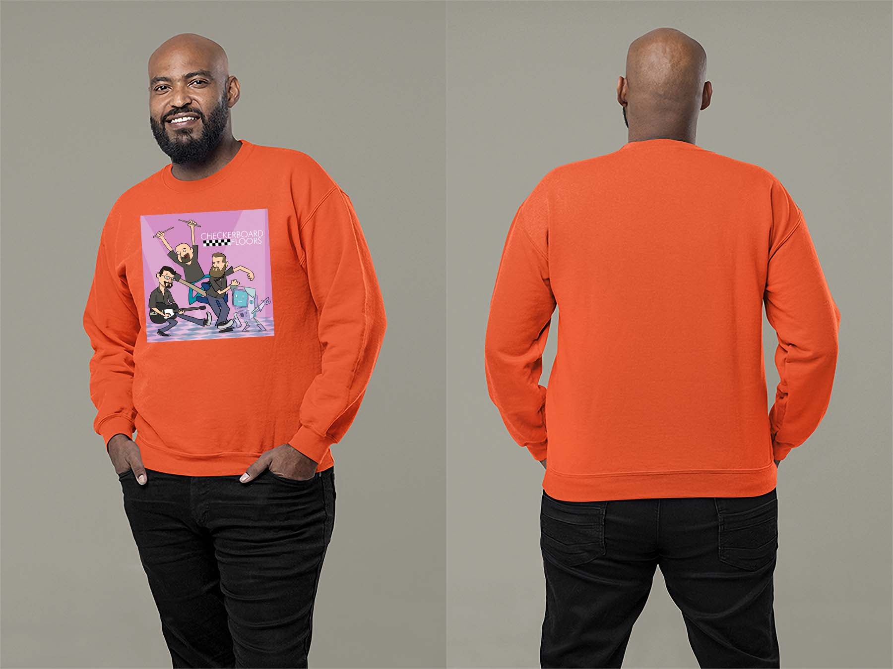 Band Cartoon '23 Sweatshirt Small Orange