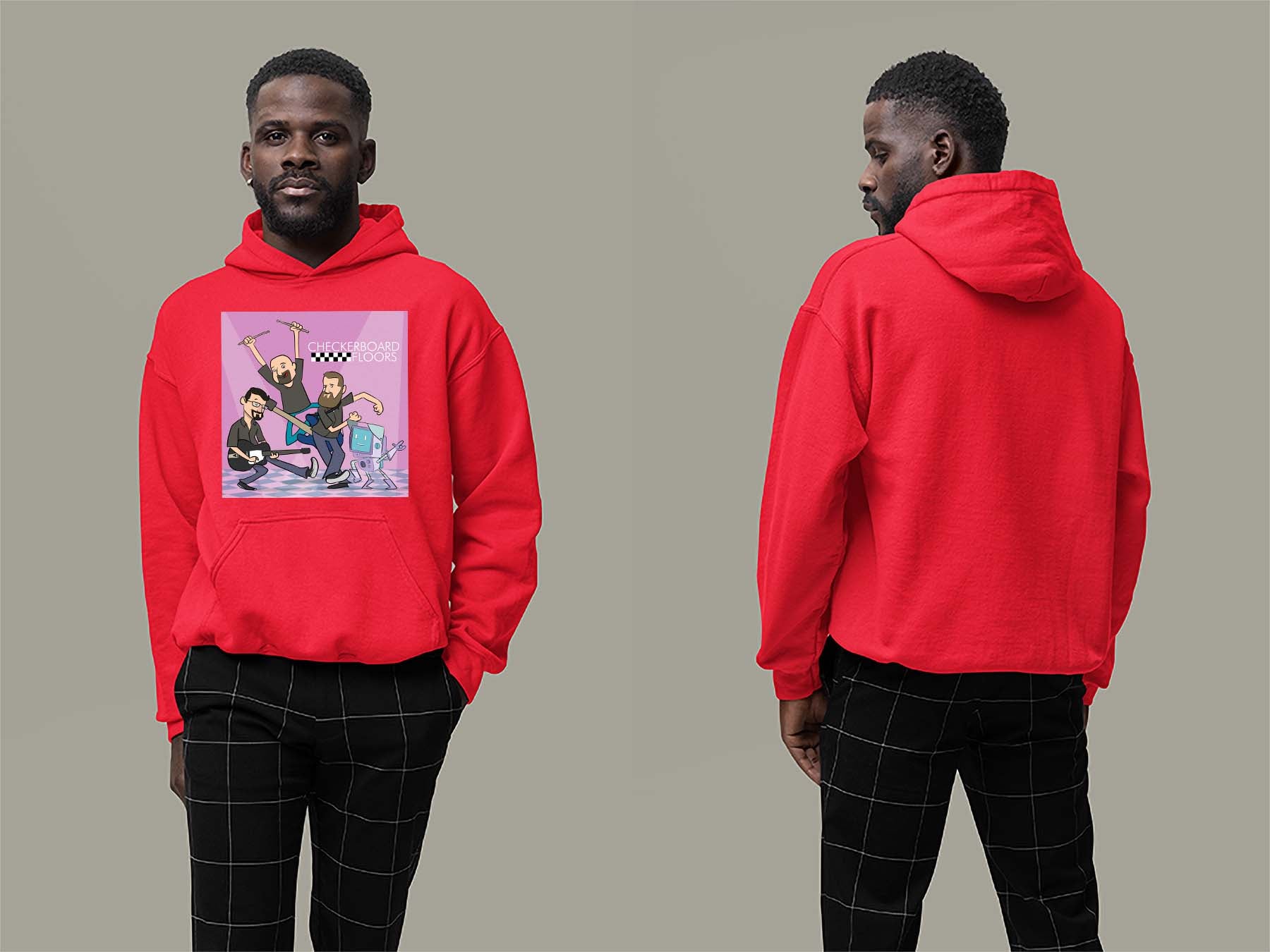 Band Cartoon '23 Hoodie Small Red