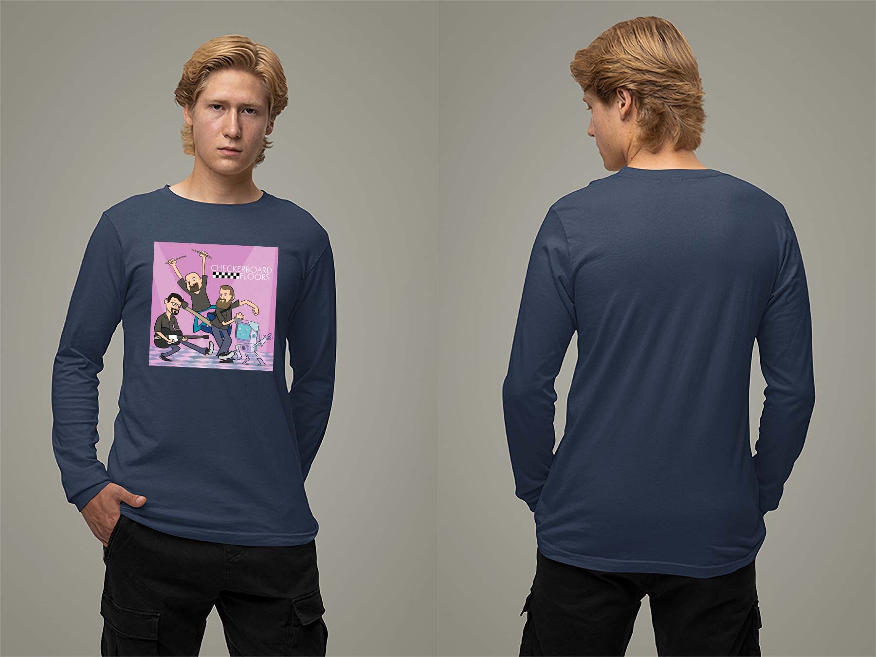 Band Cartoon '23 Long Sleeve Small Navy