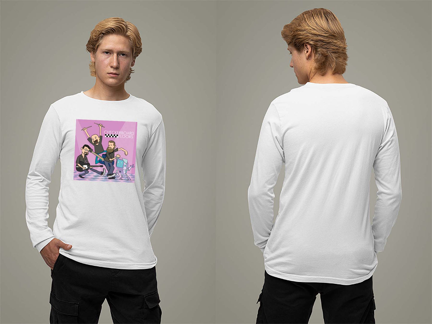 Band Cartoon '23 Long Sleeve Small White