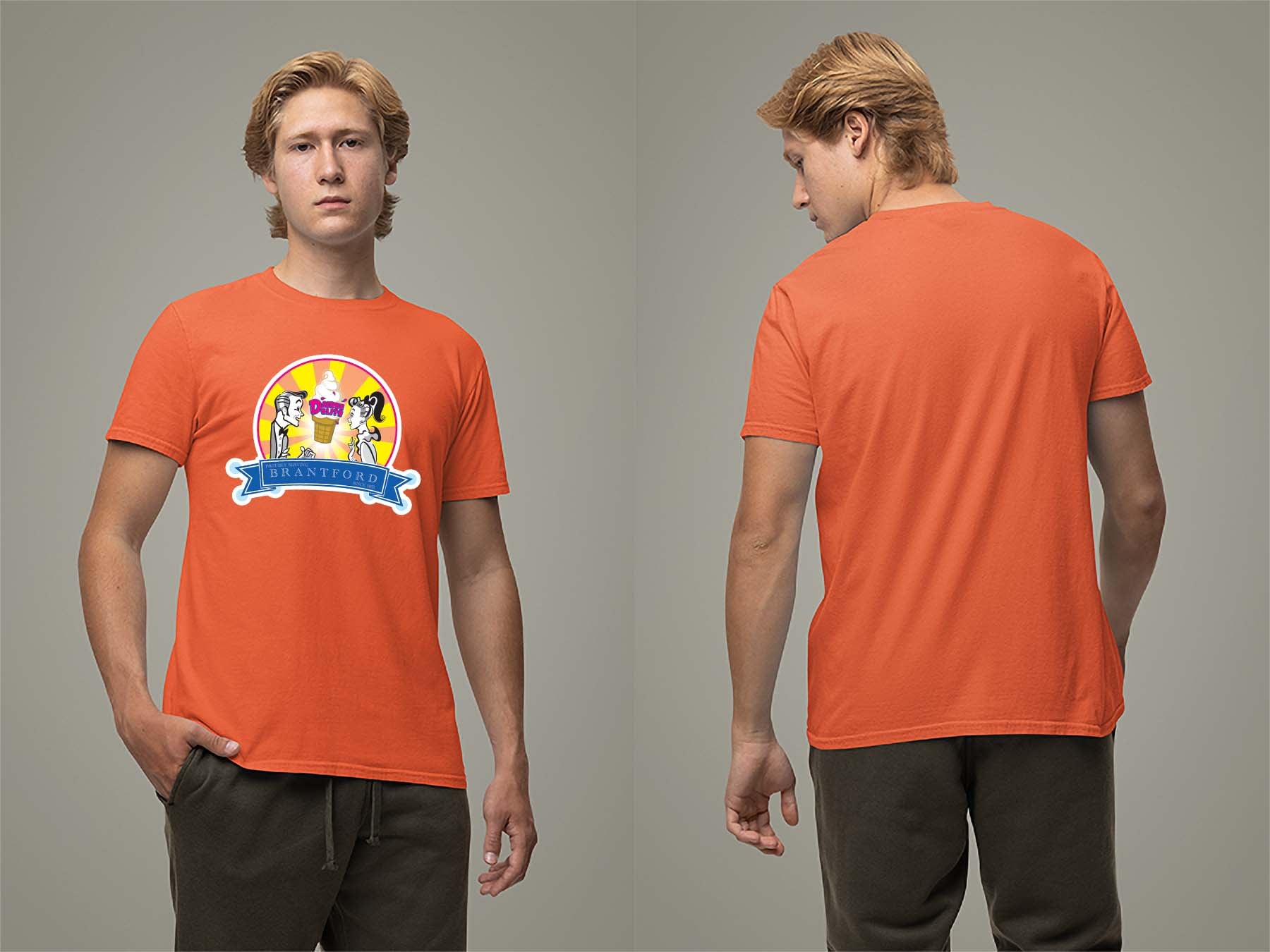 60th Anniversary Retro T-Shirt Small Orange