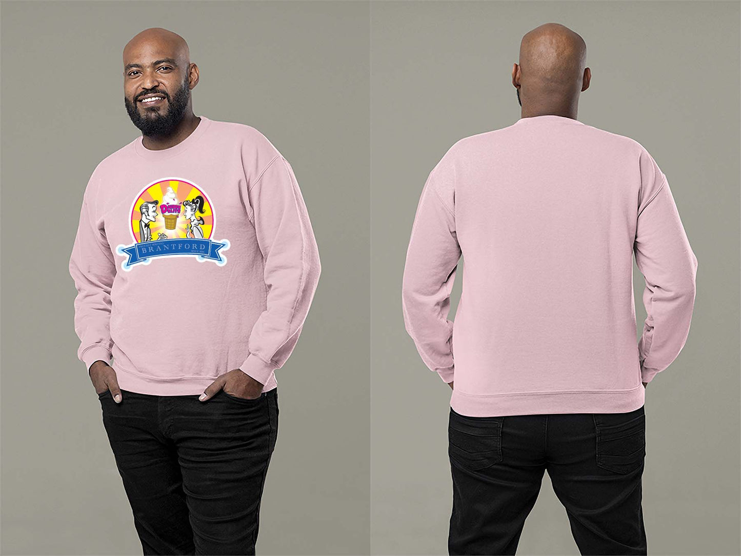 60th Anniversary Retro Sweatshirt Small Light Pink