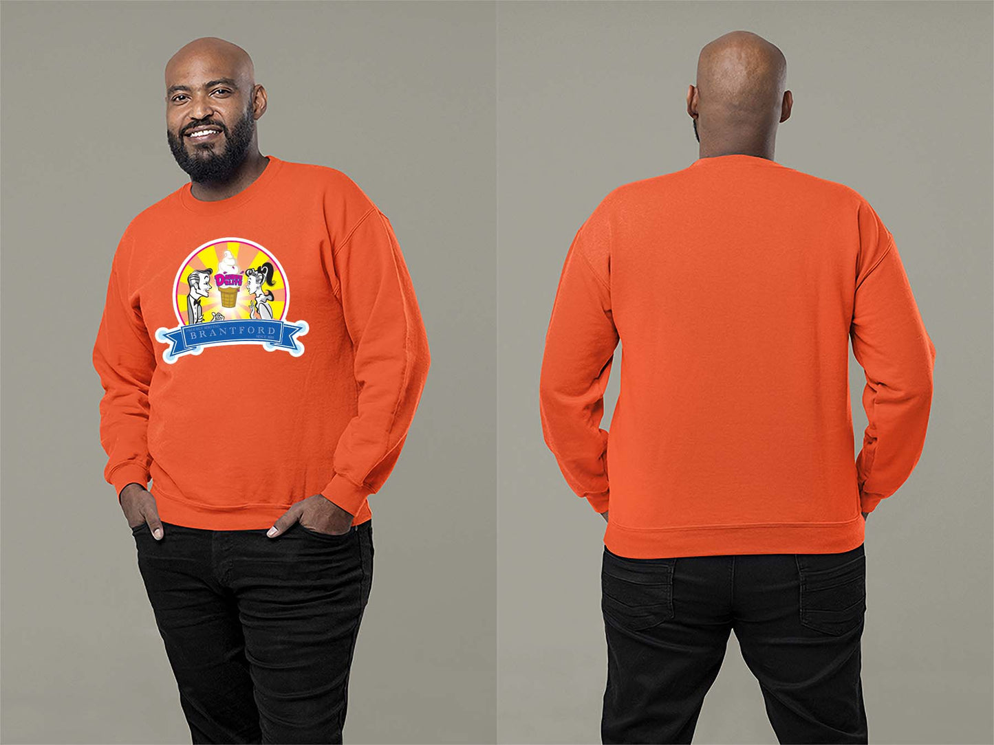 60th Anniversary Retro Sweatshirt Small Orange