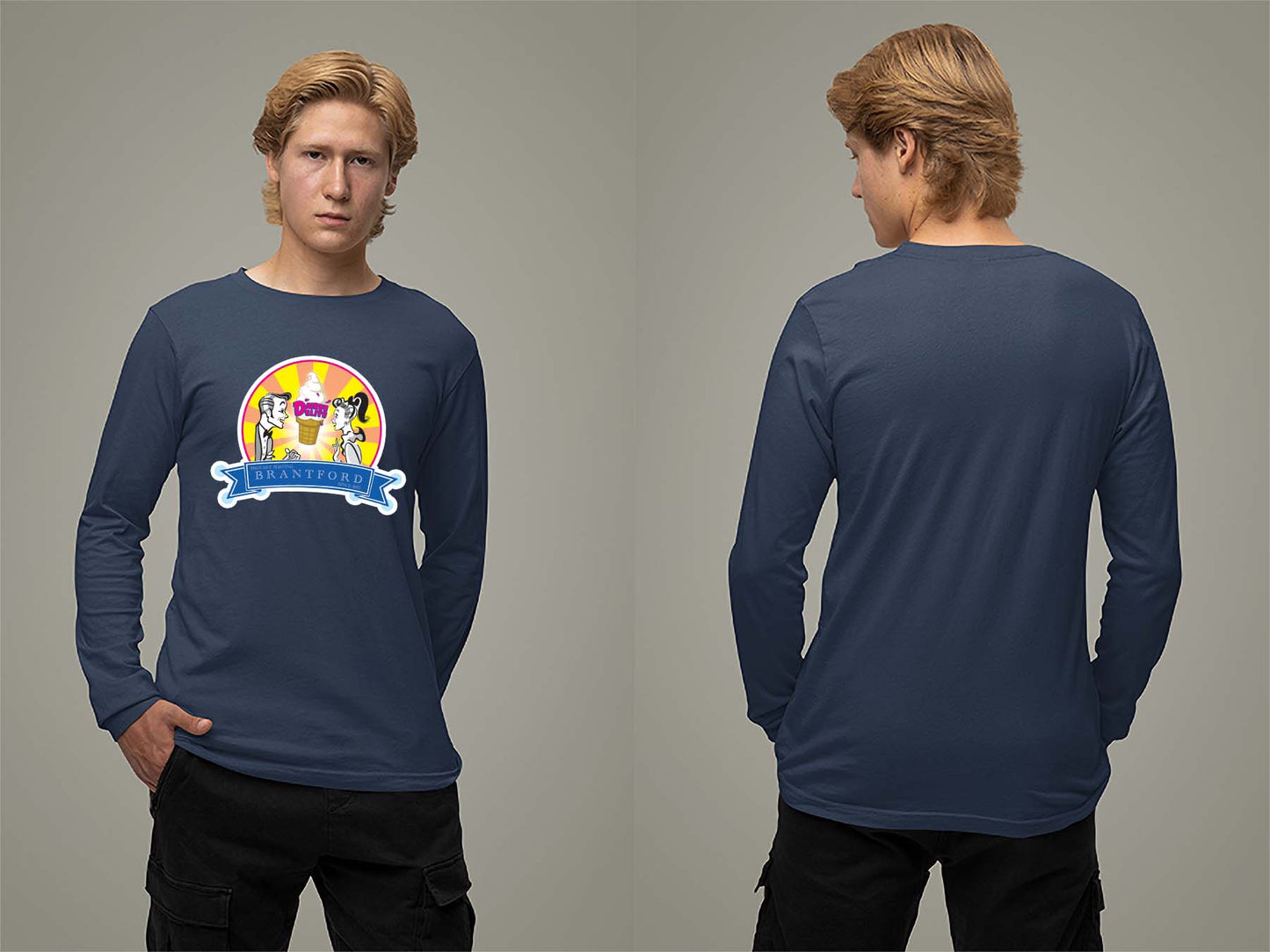 60th Anniversary Retro Long Sleeve Small Navy