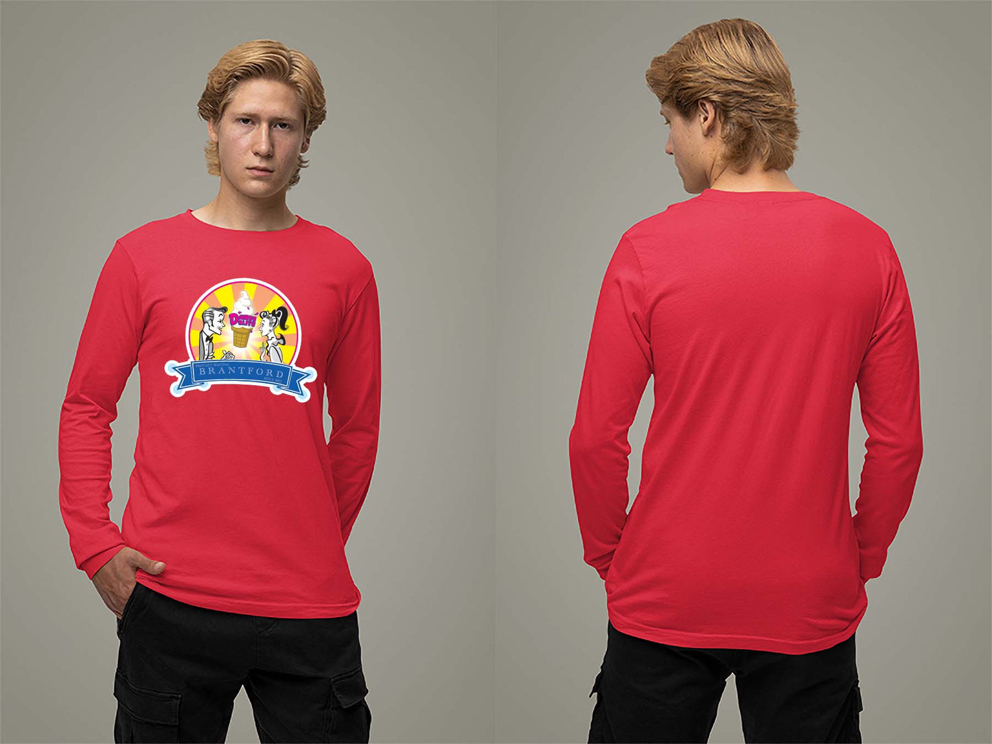 60th Anniversary Retro Long Sleeve Small Red