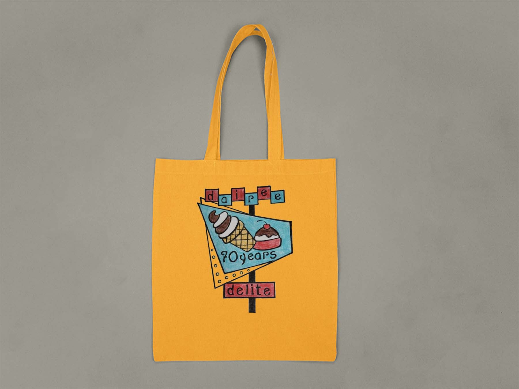 70th Anniversary Retro Sign Tote Bag  Gold