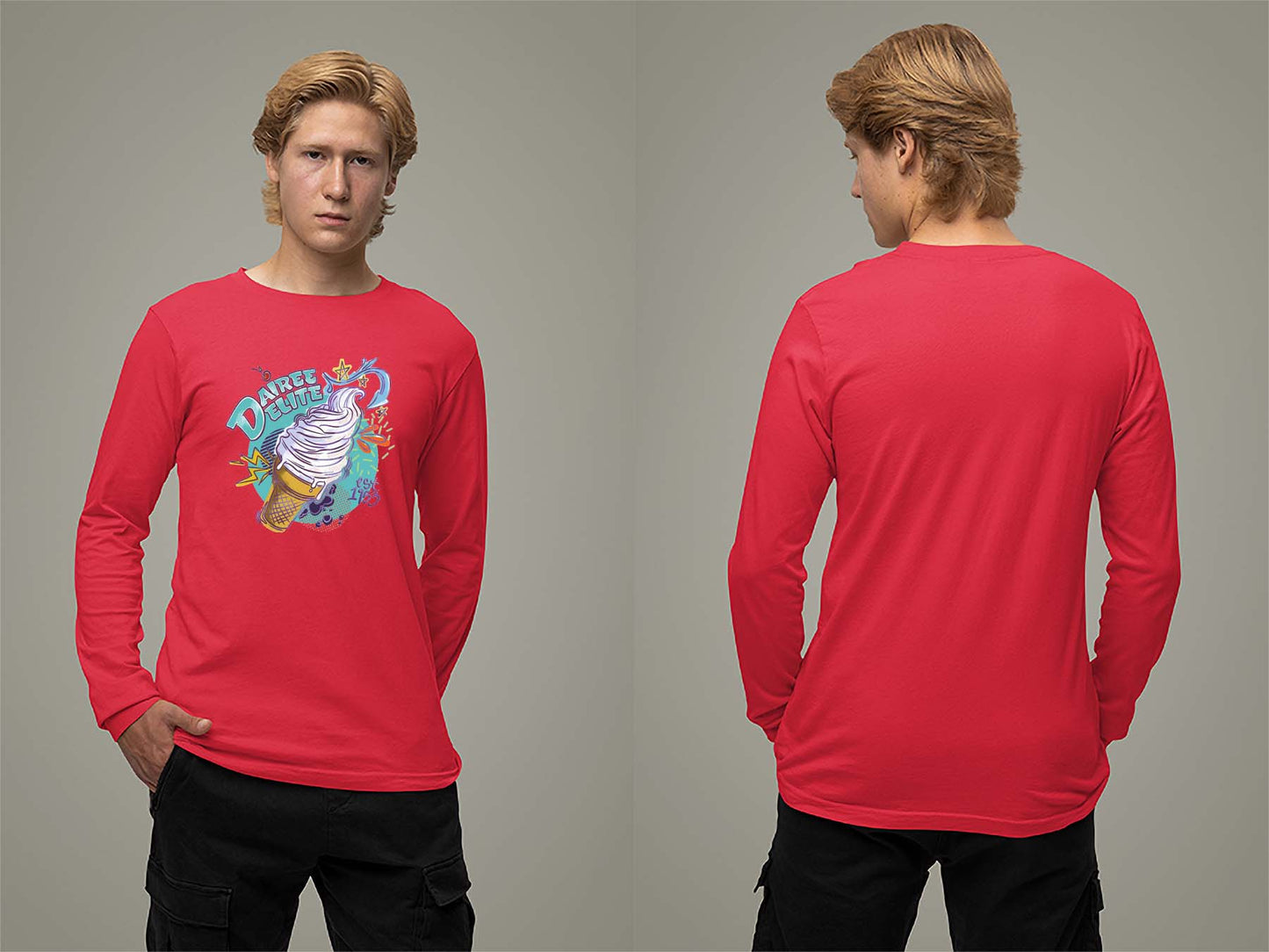 70th Anniversary Cone Long Sleeve Small Red