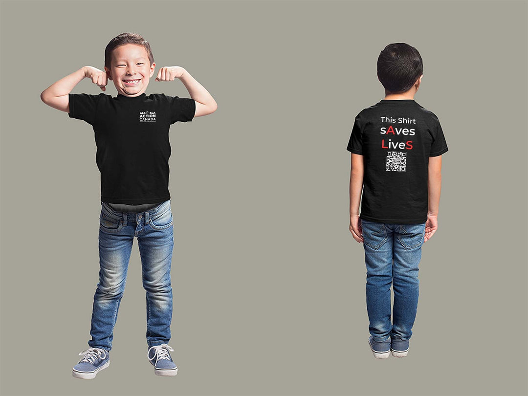 ALS Action Canada Saves Lives Youth T-Shirt Youth Small Black