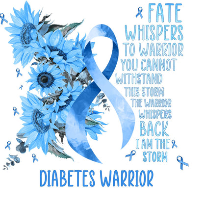 Blue Ribbon Butterfly Diabetes Awareness