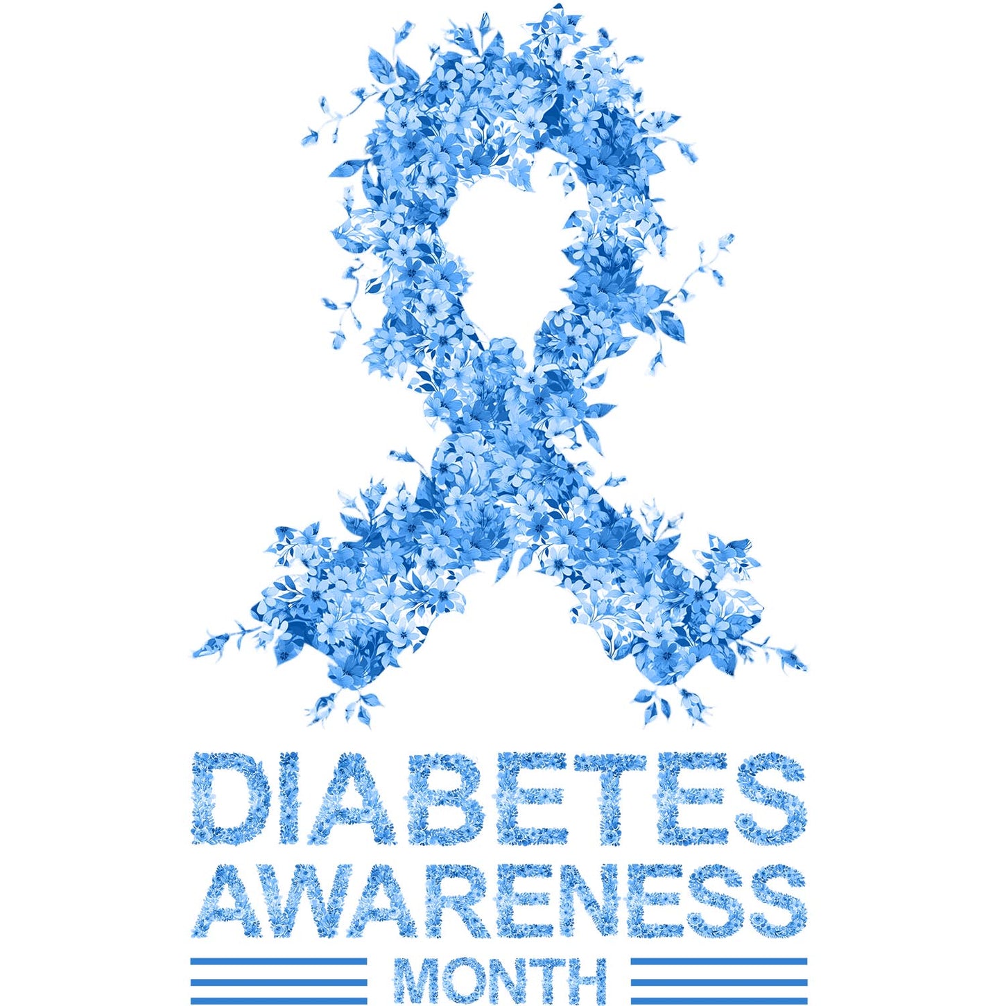 Floral Ribbon Diabetes Awareness