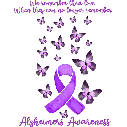 Alzheimers Awareness Ribbon Butterfly