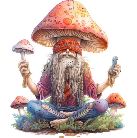 Old Man Mushrooms Meditate