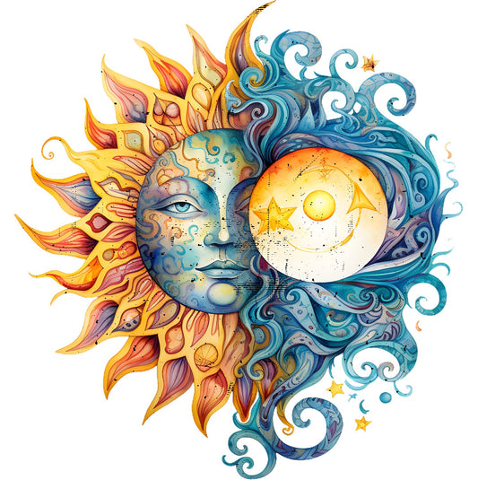 Retro Sun And Moon