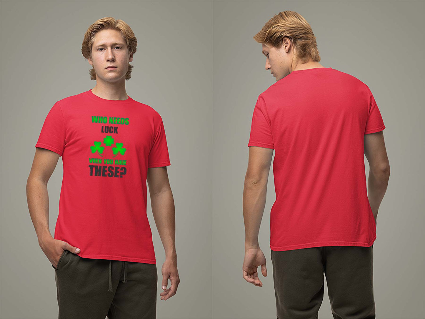 Who Needs Luck T-Shirt Small Red