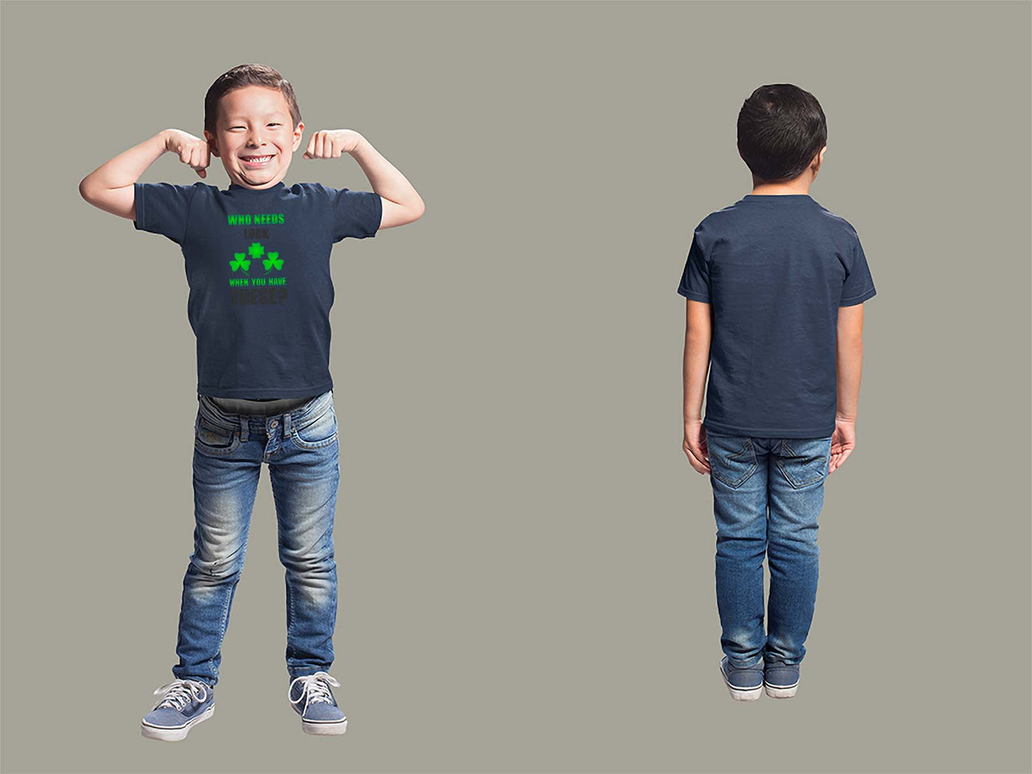 Who Needs Luck Youth T-Shirt Youth Small Navy