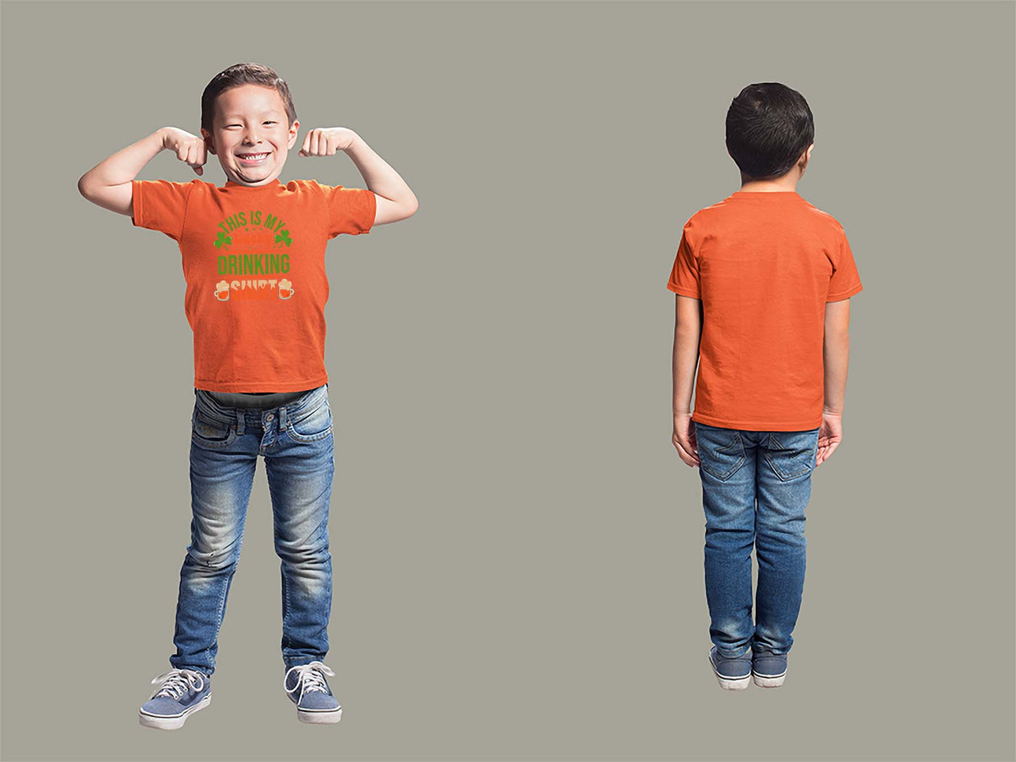 Lucky Drinking Shirt Youth T-Shirt Youth Small Orange