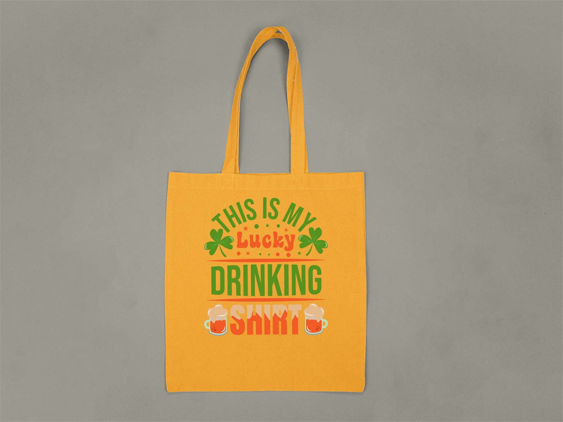 Lucky Drinking Shirt Tote Bag  Gold