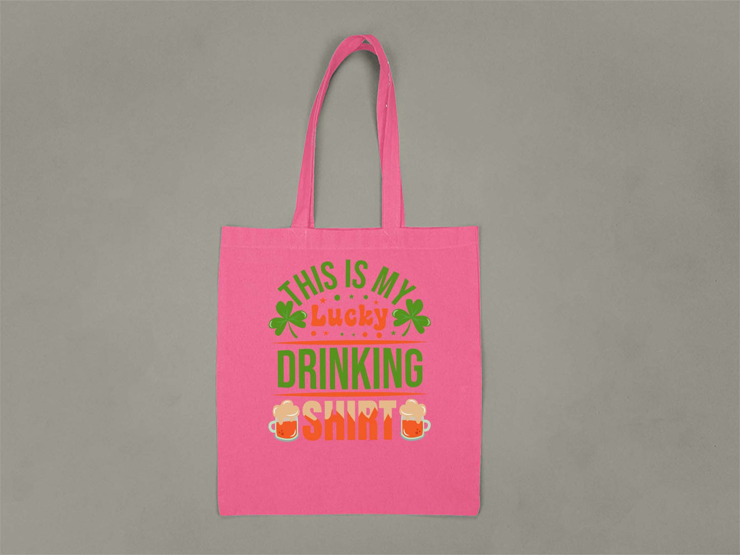 Lucky Drinking Shirt Tote Bag  Hot Pink
