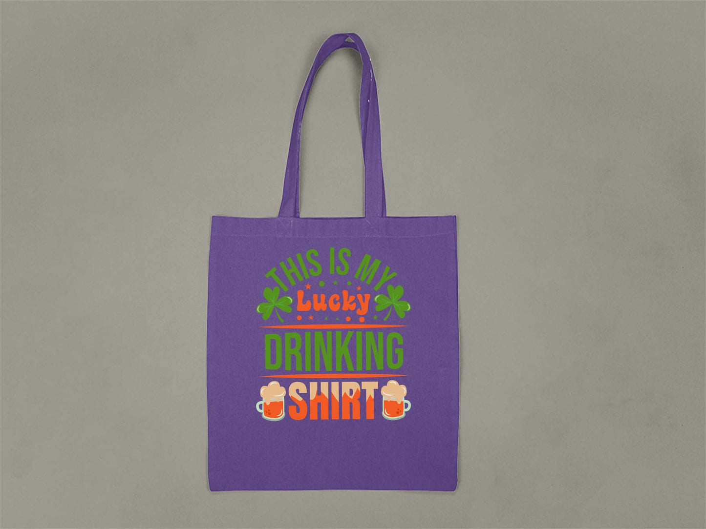 Lucky Drinking Shirt Tote Bag  Purple