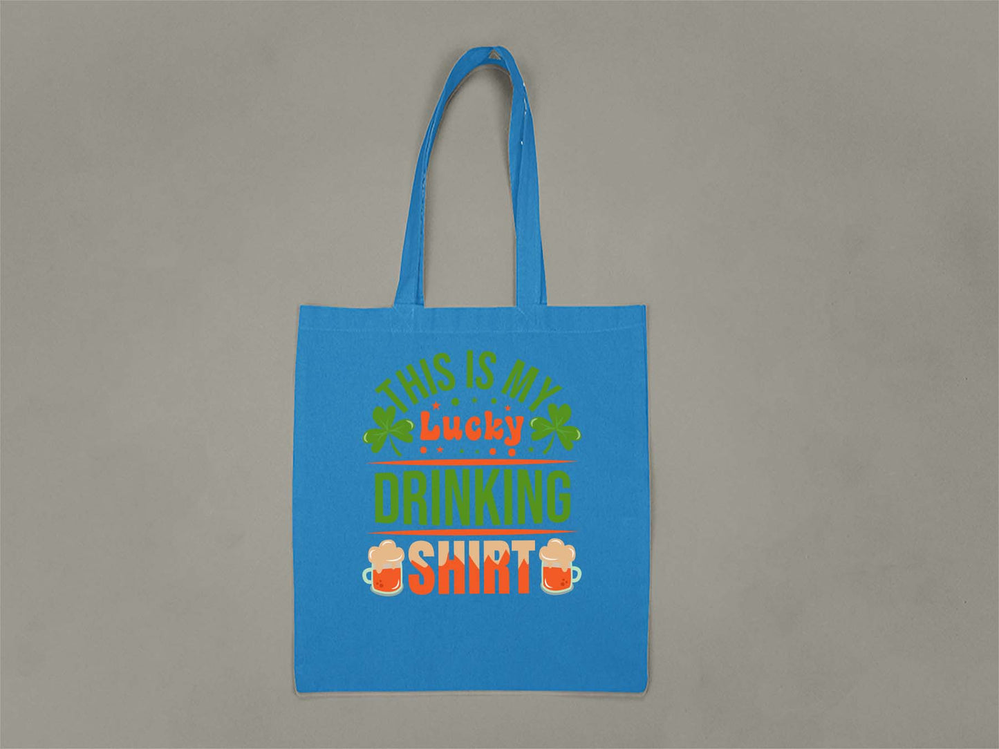 Lucky Drinking Shirt Tote Bag  Sapphire