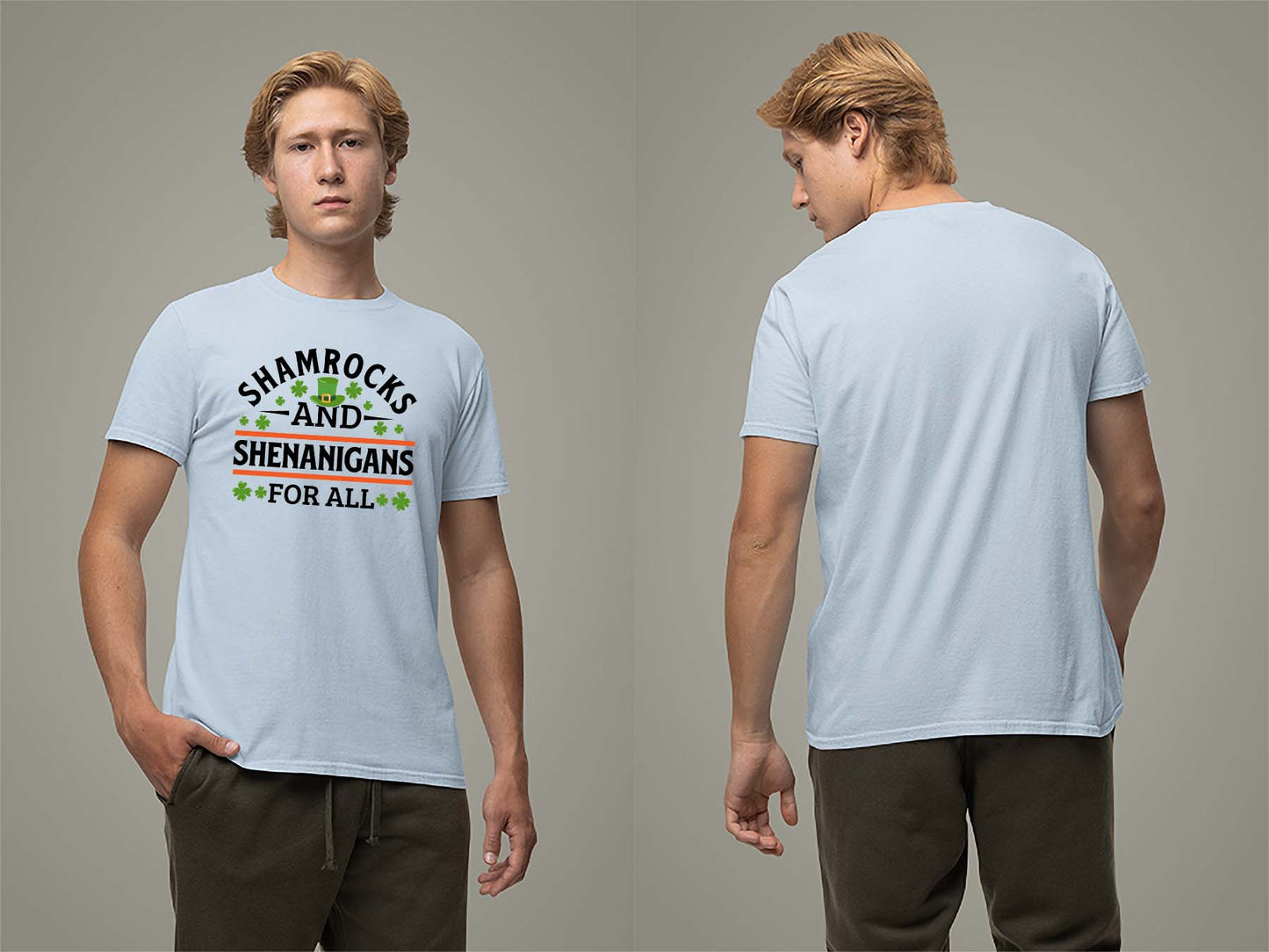 Shamrocks and Shenanigans T-Shirt Small Light Blue