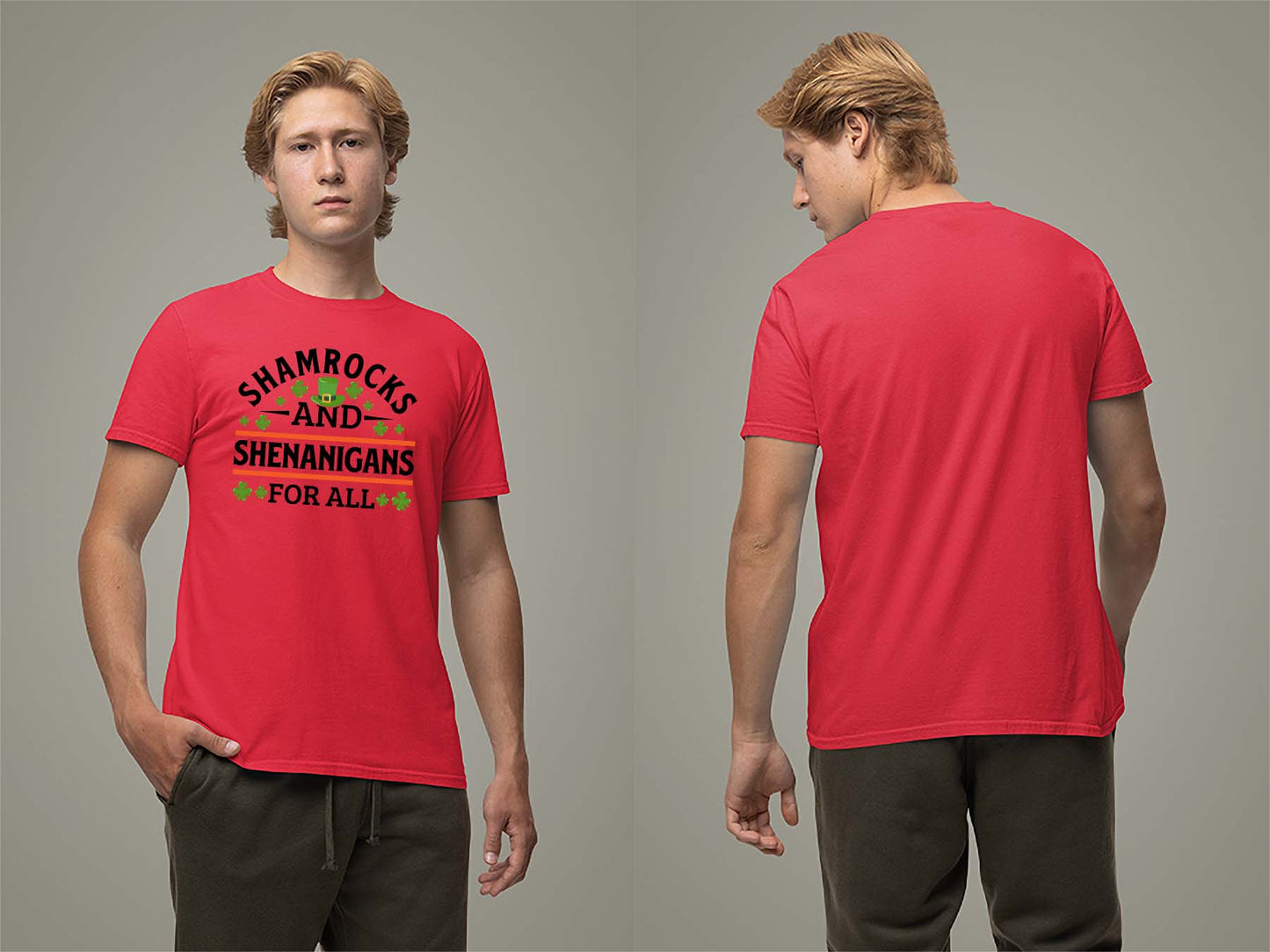 Shamrocks and Shenanigans T-Shirt Small Red