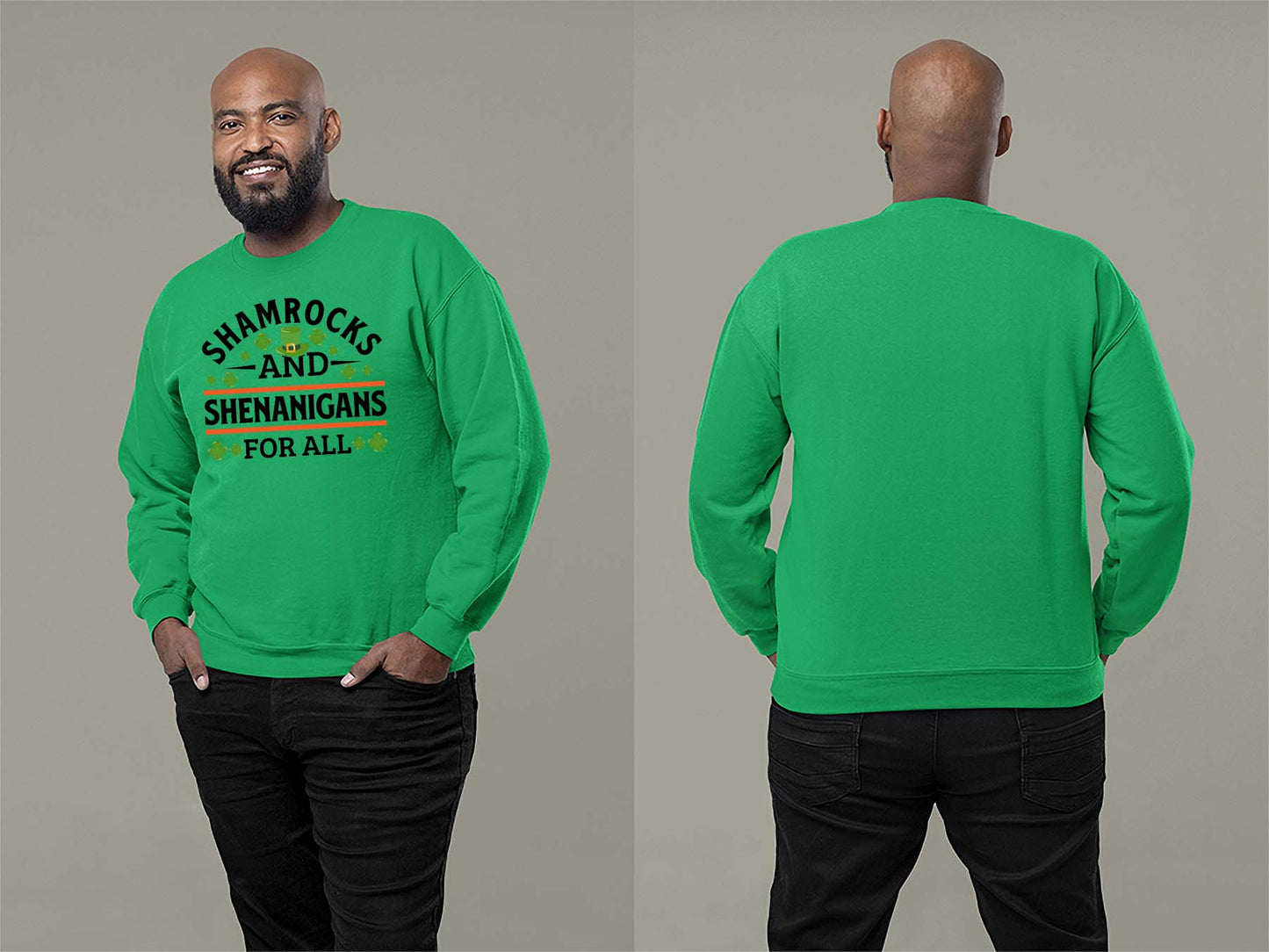 Shamrocks and Shenanigans Sweatshirt Small Irish Green