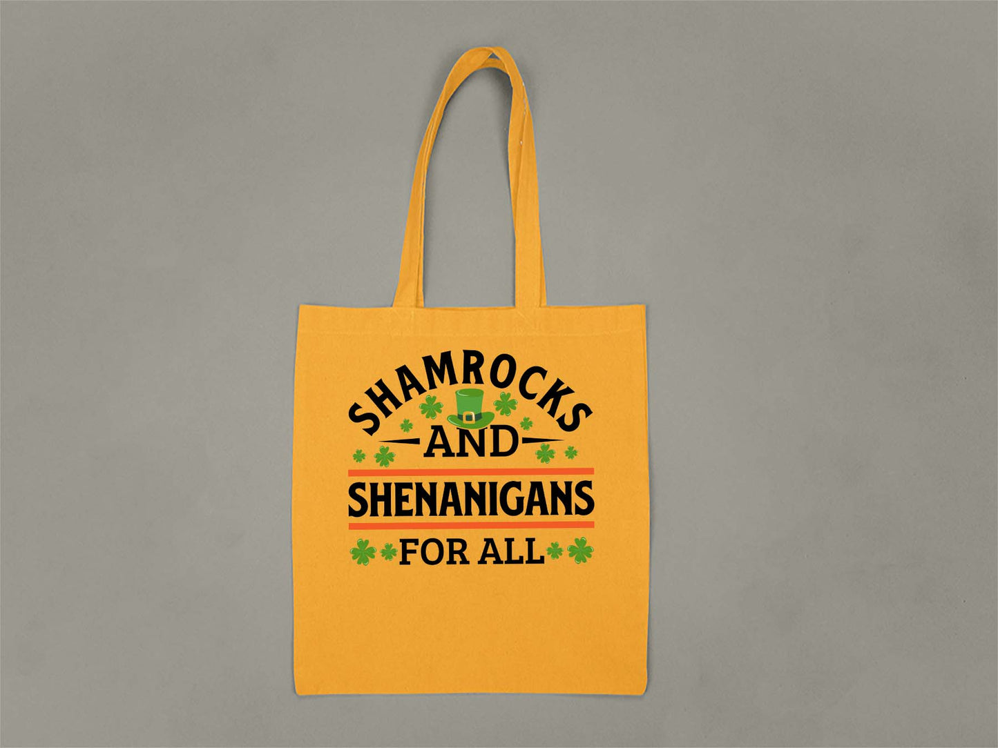 Shamrocks and Shenanigans Tote Bag  Gold
