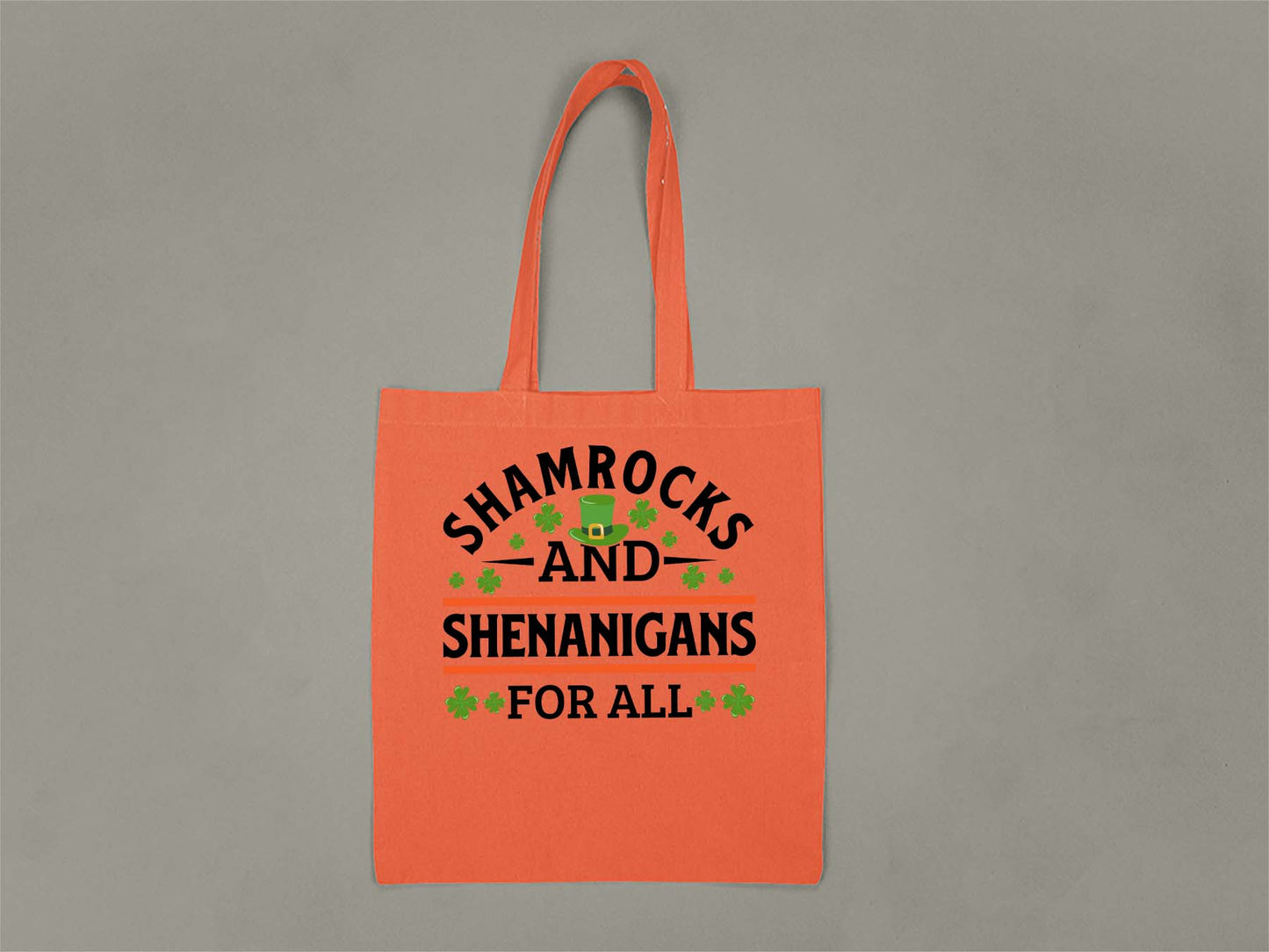Shamrocks and Shenanigans Tote Bag  Orange