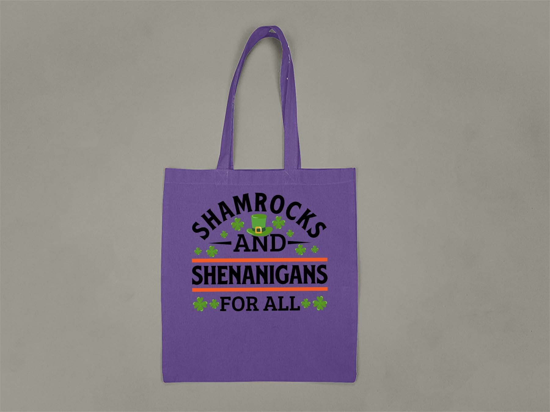 Shamrocks and Shenanigans Tote Bag  Purple