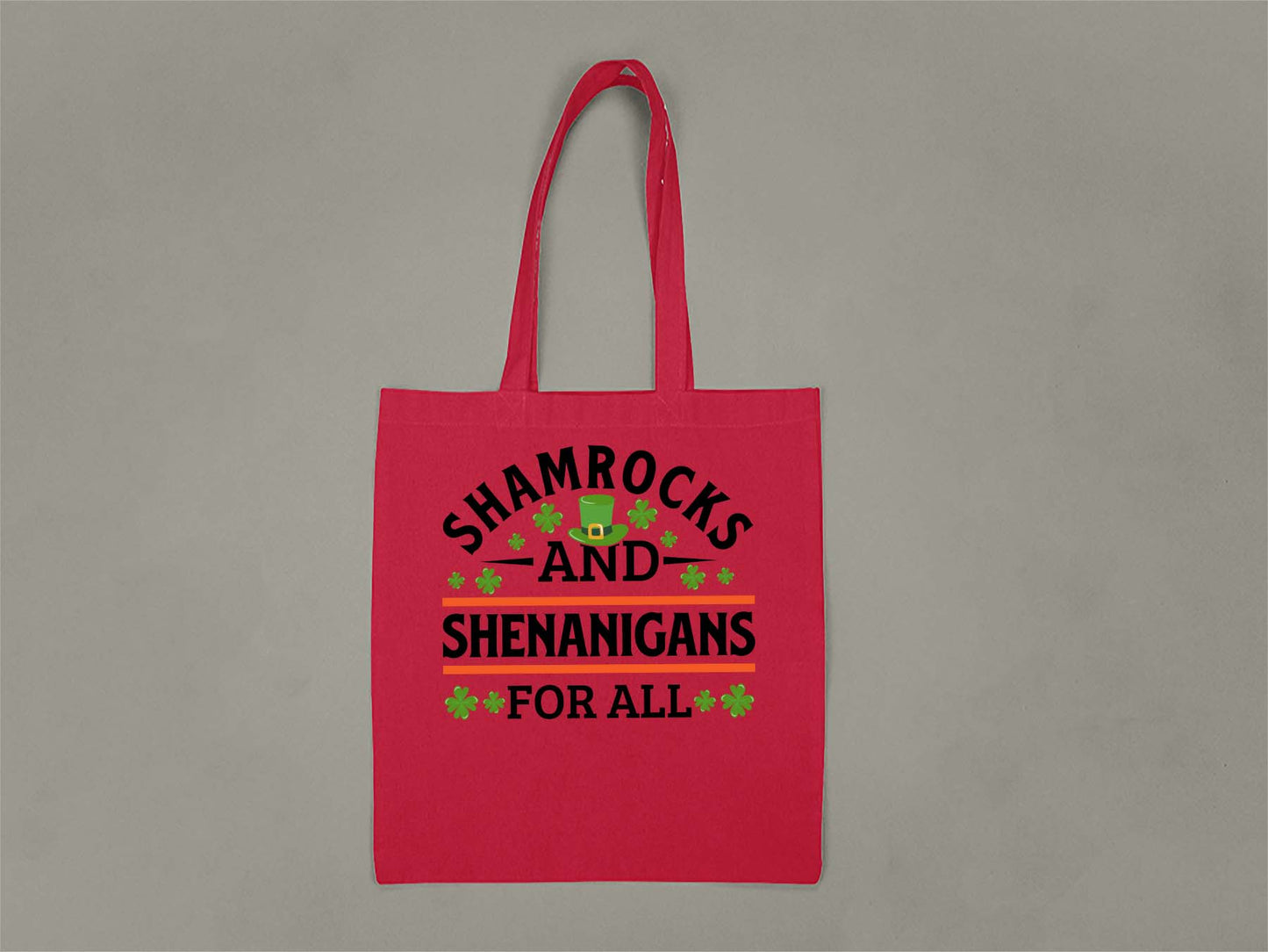 Shamrocks and Shenanigans Tote Bag  Red