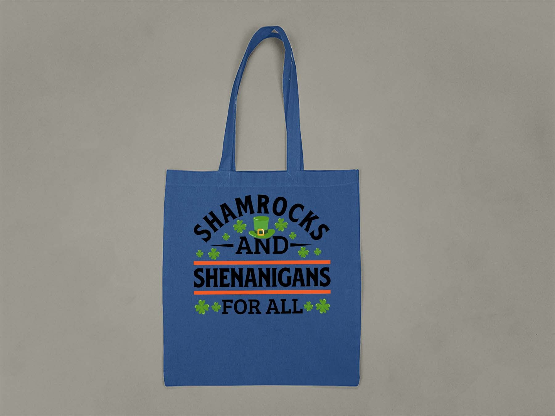 Shamrocks and Shenanigans Tote Bag  Royal