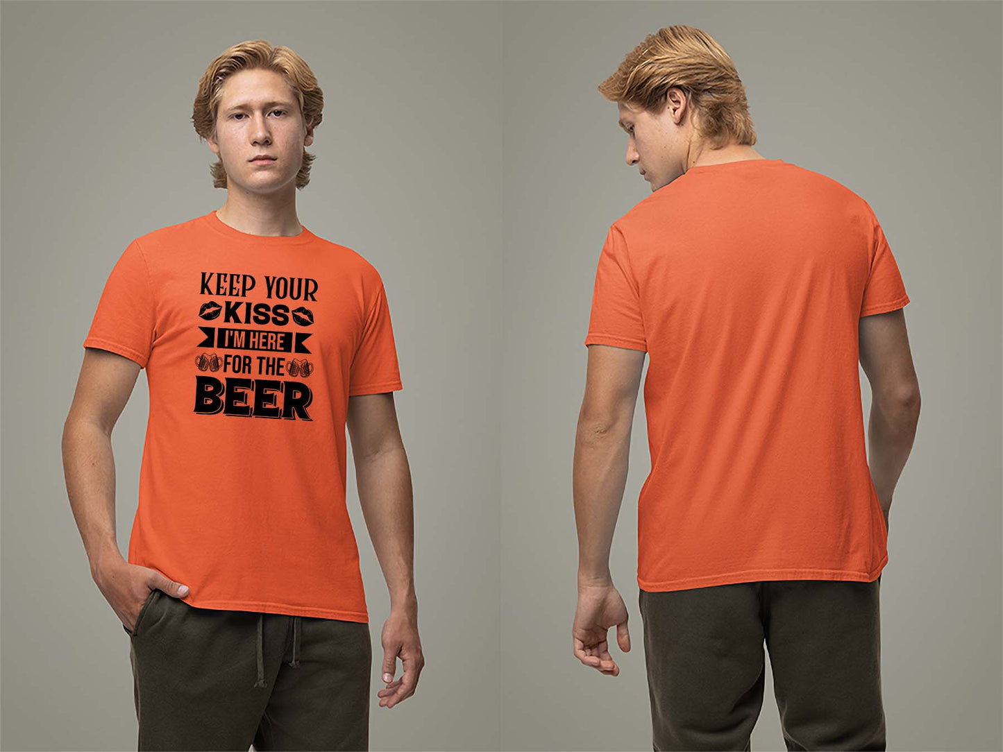 Keeps Your Kiss T-Shirt Small Orange