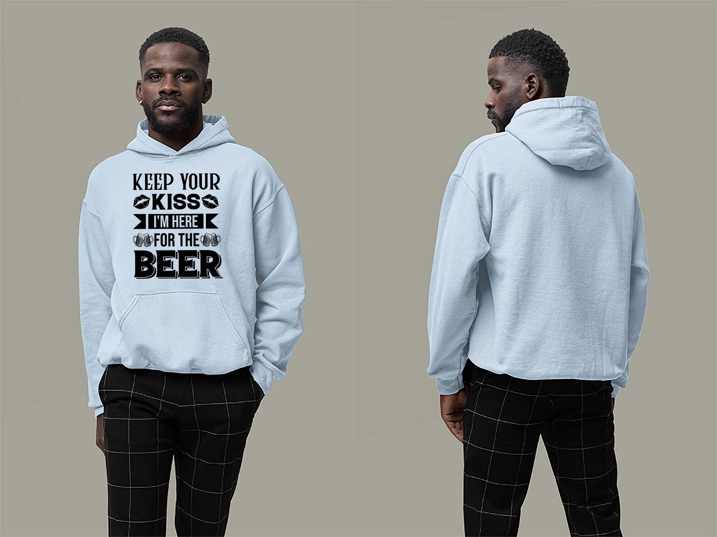 Keeps Your Kiss Hoodie Small Light Blue