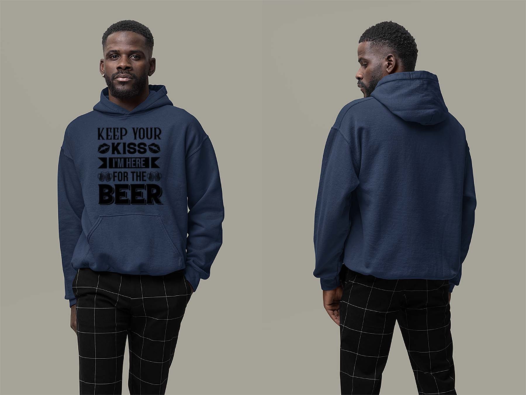 Keeps Your Kiss Hoodie Small Navy