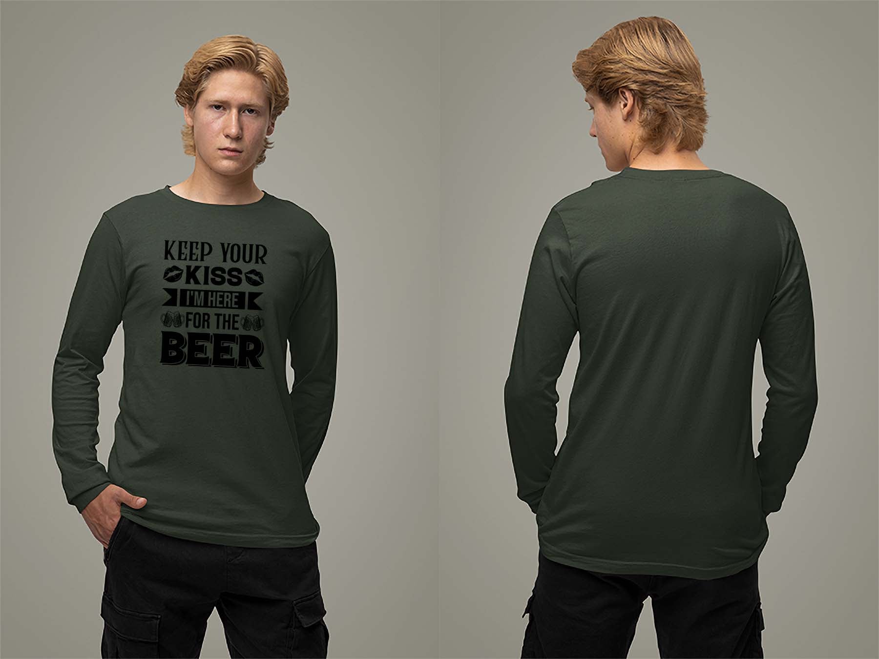 Keeps Your Kiss Long Sleeve Small Forest Green