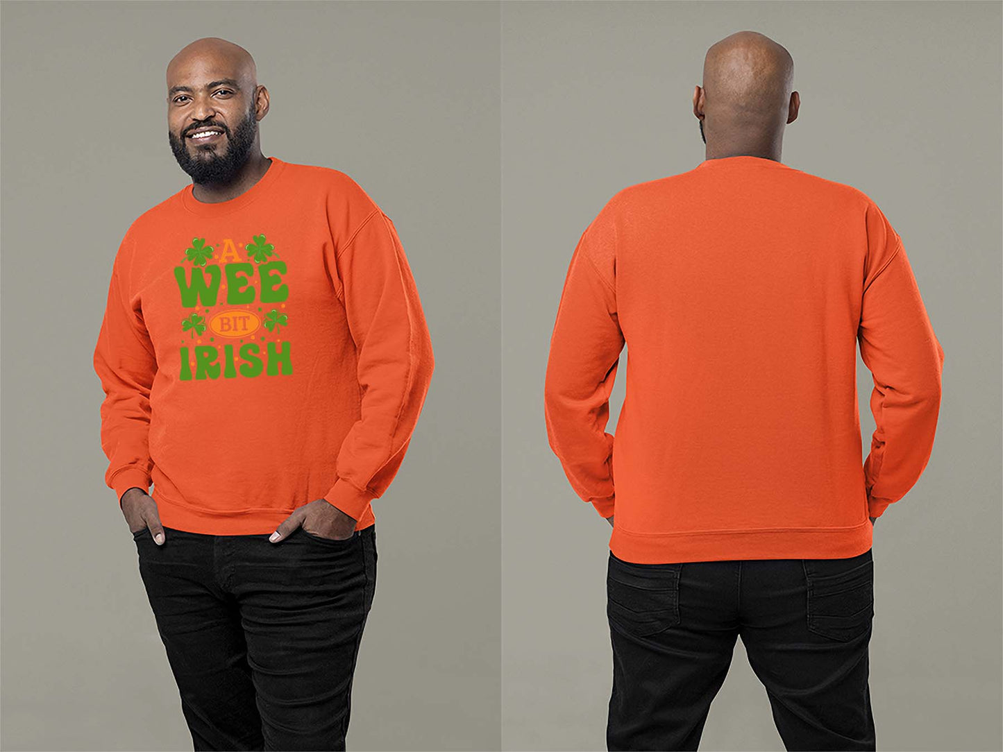 A Wee Bit Irish Sweatshirt Small Orange